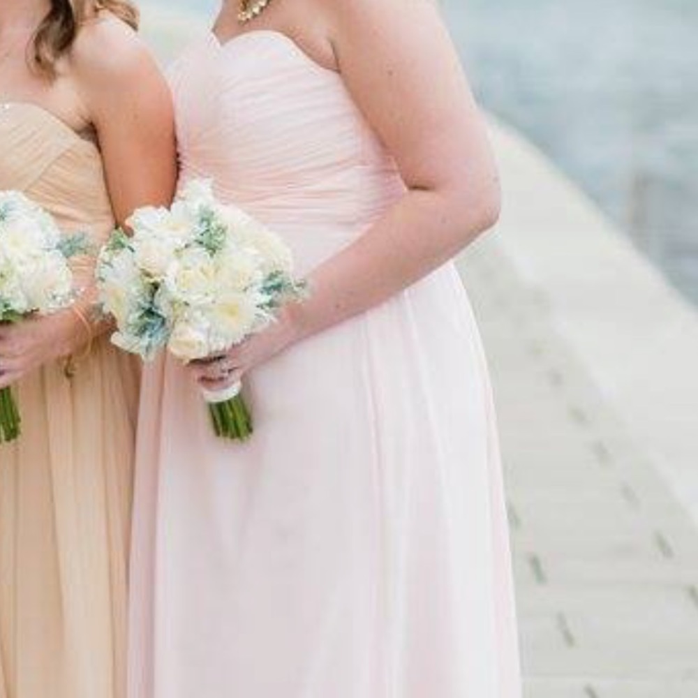 Light pink floor length Strapless gown